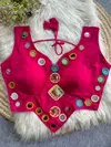 Navratri 019 Pure Rayon Cotton With Heavy Mirror Work Blouse